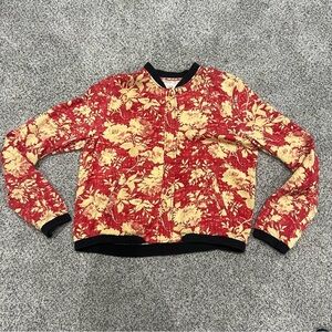 NWT Ralph Lauren Denim & Supply Red Floral Tencel Bomber Jacket Women’s Size L